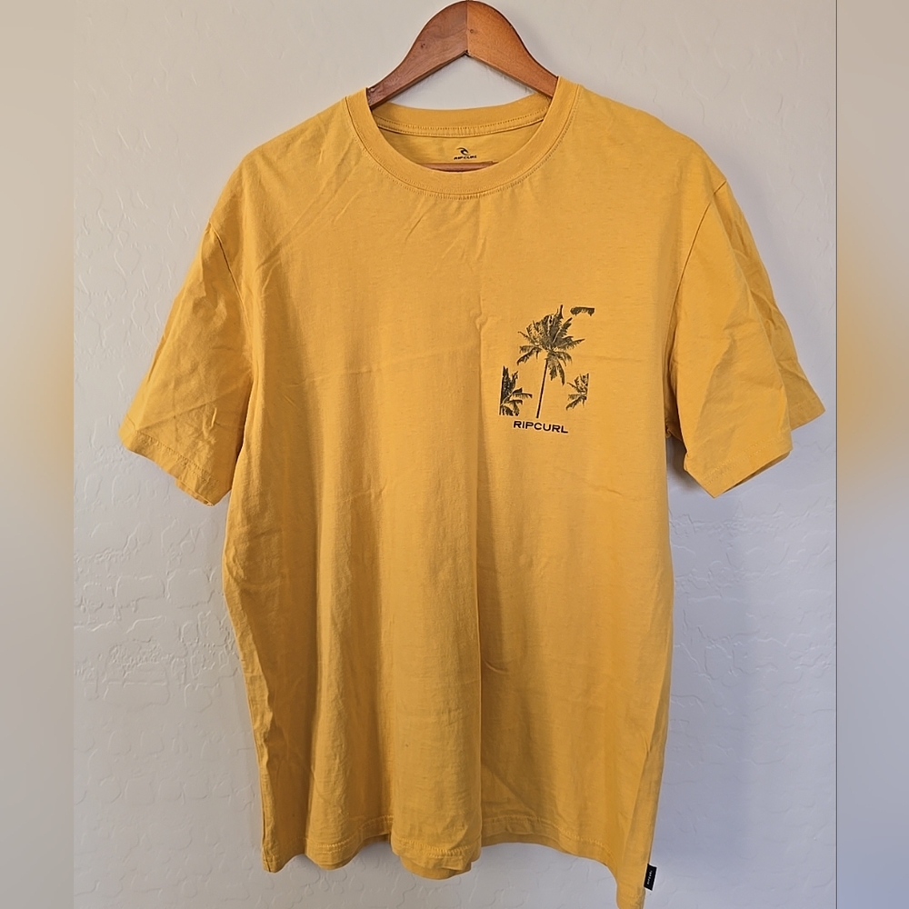 Rip Curl Mens Relaxed Fit Large Yellow Graphic Print T Shirt